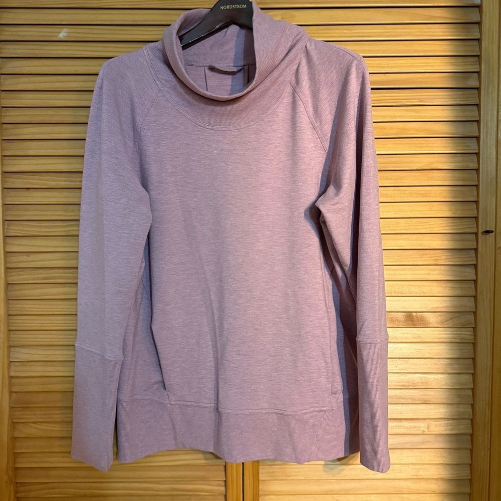 Lululemon Athletica light pink Cowl Neck Sweater size 10